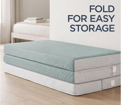 4in Portable Mattress Topper, Tri-Fold Mattress Pad