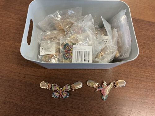 Sweater Clasps, 12 Butterfly, 12 Hummingbird