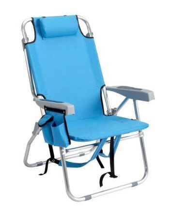 1PC Portable Folding Tall Backpack Beach Camping Chair, Heavy Duty, Aluminum Reclining Chair for Outdoor Beach Garden