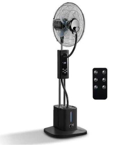 16" Pedestal Misting Fan, Portable Mister Cooling Fan, Misting Floor Standing Fan w/2.5L Water Tank, 3 Speeds, 3 Modes