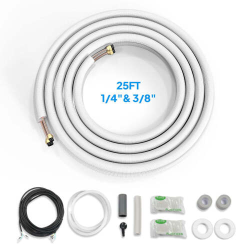 ROVSUN 25Ft 1/4" & 3/8" Copper Tubing Kit with Nuts