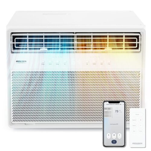 ROVSUN Inverter Window Air Conditioner with 11000 Cooling and Heating BTU for Rooms up to 550 Sq Ft 115V White/Wall AC Unit with WiFi Remote and App Control Easy Install Kit