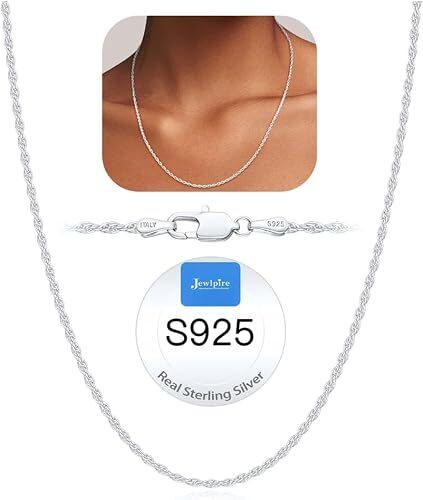 Jewlpire Rope 925 Sterling silver chain necklace