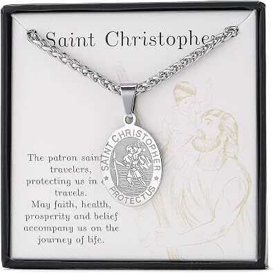 Zocomi Catholic First Communion Confirmation Gifts for Boys Men,Saint Christopher