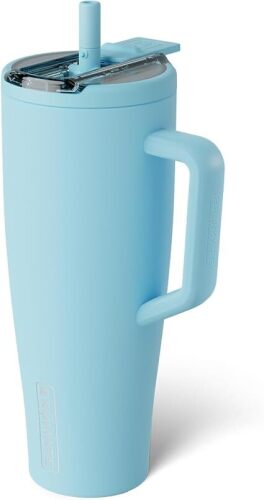 BrüMate Era Flip 40oz Tumbler with 100% Leakproof Covered Straw Lid | Hygienic Covered Straw | Insulated Stainless Steel Water Bottle with Handle | Cup Holder Friendly | BPA-Free (Glacier)