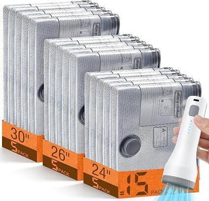 Vacuum Storage Bags for Travel with Cordless Pump, Space Saver Bags for Clothes, Compression Packing Bags for Luggage