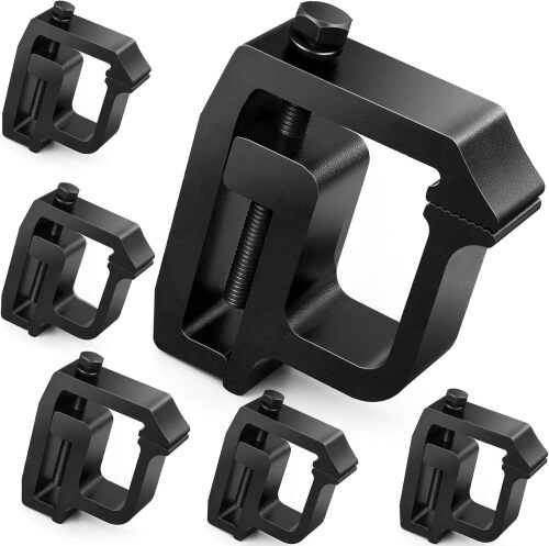 moveland 6PCS Truck Cap Clamps for Dodge Dakota Ram 1500 2500 3500,Black | Heavy-Duty Steel, Powder-Coated Rustproof, Rubber Pad Protects Paint, No-Drill, Fits F150 F250/Ram/Titan/Tundra
