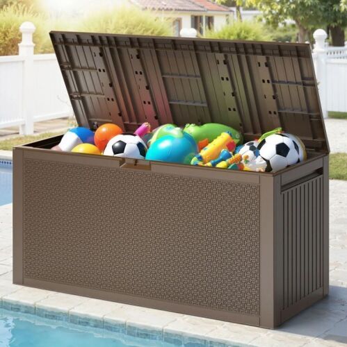 90 Gal Fall-Inspired Corn Maze Look Resin Deck Box Outdoor Storage Box