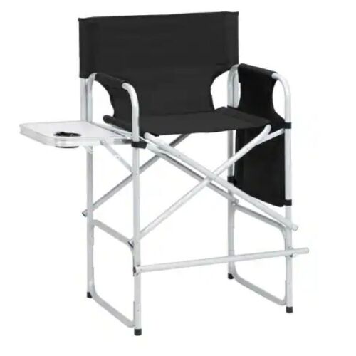 1PC Directors Chair Seat Folding with Side Table Storage Bag Bar Height Portable Makeup Artist Chair for Indoor Outdoor