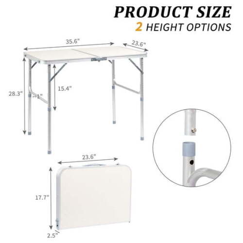 Small Camping Folding Table Adjustable Height Aluminum Folding Table