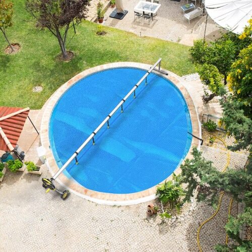 VINGLI 15-ft 12Mil Round Heavy Duty Solar Pool Cover for Above Ground Pool Blue
