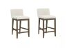 Nathan James Gracie 24 in. Modern Counter Height Wood Bar Stool w/ Back, Textured Linen Upholstery, Cream Boucle/Dark Brown, Set of 2