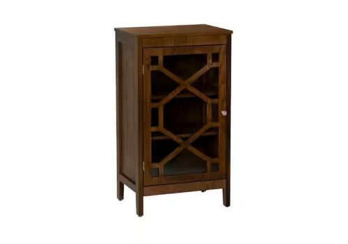 Linon Home Decor Maxwell Small Brown 36.25 in. H Storage Cabinet with Shelves