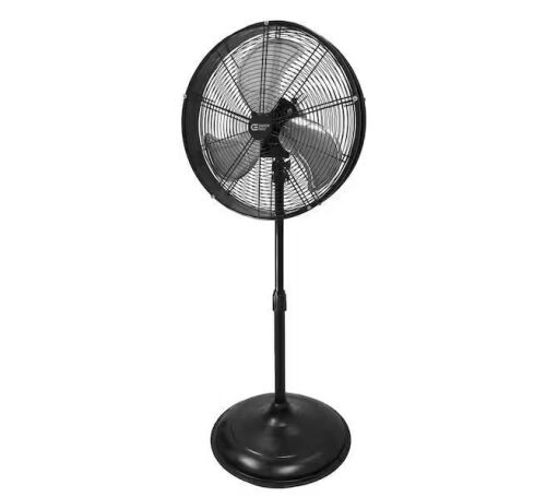 Commercial Electric 20 in. Oscillating Pedestal Fan with Adjustable Height in Black