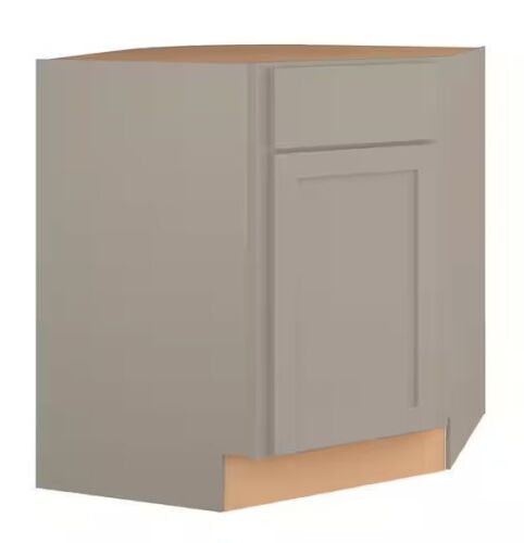 Hampton Bay Courtland 36 in. W x 36 in. D x 34.5 in. H Assembled Shaker Sink Base Kitchen Cabinet in Sterling Gray