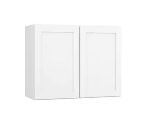 Hampton Bay Courtland 30 in. W x 12 in. D x 23.5 in. H Assembled Shaker Wall Bridge Kitchen Cabinet in Polar White