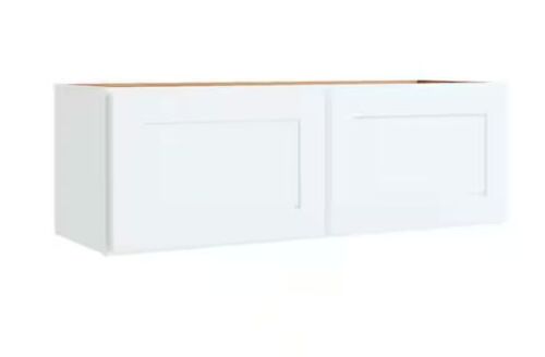 Hampton Bay Courtland 36 in. W x 12 in. D x 12 in. H Assembled Shaker Wall Bridge Kitchen Cabinet in Polar White