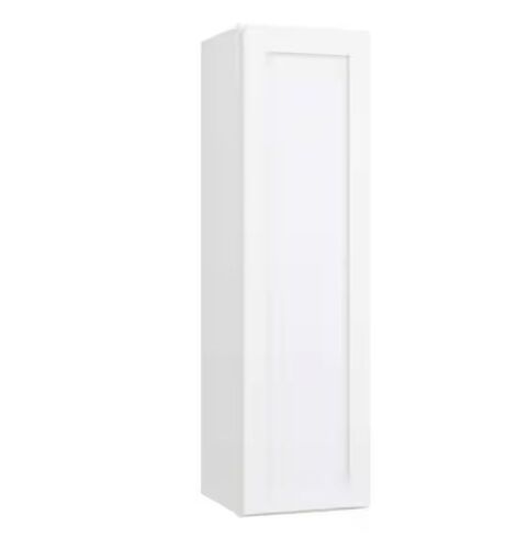 Hampton Bay Courtland 12 in. W x 12 in. D x 42 in. H Assembled Shaker Wall Kitchen Cabinet in Polar White