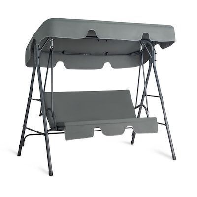 VINGLI 70W x 59H Patio Glider Swing with Heavy Duty Stand, Adjustable Canopy