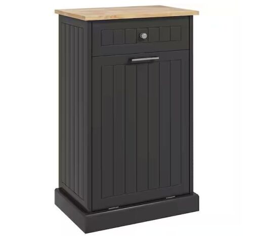 HOMCOM Black 35.5 in. H Storage Cabinet with Drawer