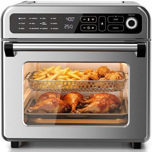 18QT 12-in-1 Countertop Convection Airfryer Toaster Oven, 70–450℉, Bake, Roast, Reheat & Broil, Fits 8-10″ Pizza