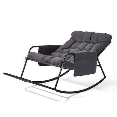 VINGLI Outdoor Oversized Rocking Chair with Thick Soft Cushion