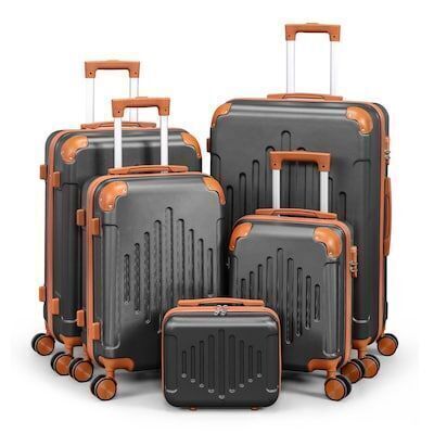 5 Piece Hardside Luggage Set with TSA Locks - Big Suitcase Corner Damaged