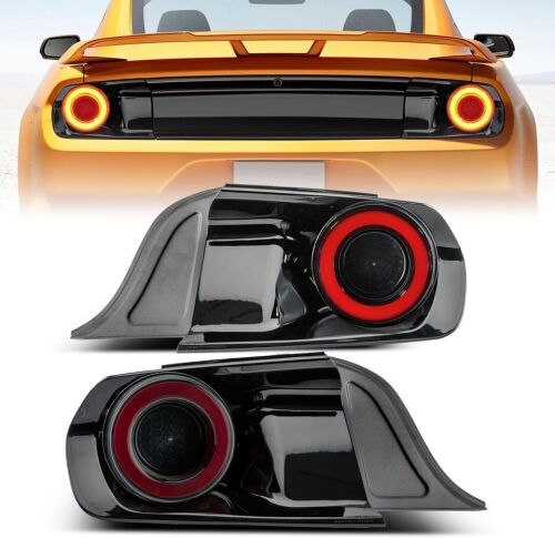 LED Tail Lights Assembly for Ford Mustang 2015-2023, GT Halo Ring Style