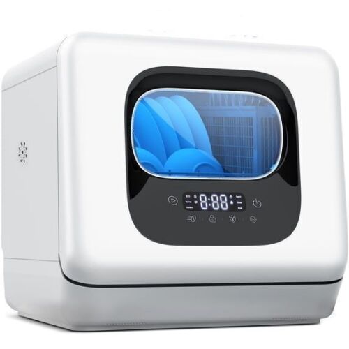 Portable Countertop Dishwasher, 6 Washing Programs with Child Lock and Air-Dry Function