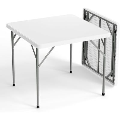 VINGLI 34-in W White Foldable Card Square Table