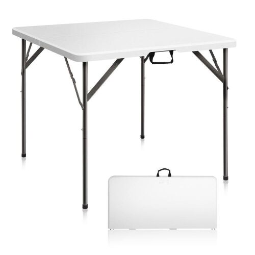 34" Square Bi-Folding Portable Plastic Dining Card Table
