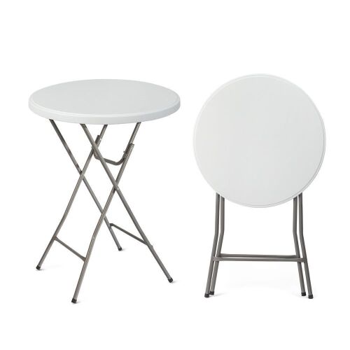 32" Round Folding Portable Plastic Table Bar Height