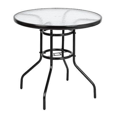 Round Glass Outdoor Dining Table