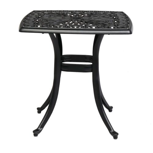 21" Sqaure Outdoor Side Table with Umbrella Hole Black