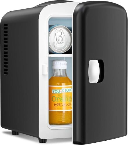 4L Portable Mini Fridge, 6 Can Capacity