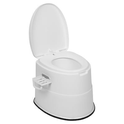 VINGLI Portable Toilet with Detachable Inner Bucket Removable Paper Holder White