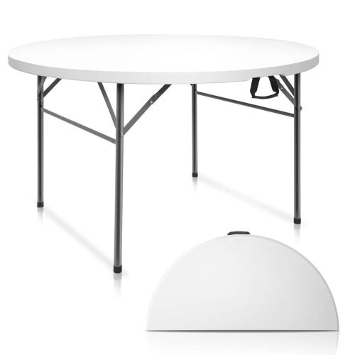 48" Round Bi-Folding Portable Plastic Dining Card Table