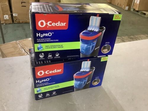 Lot of (2) O-Cedar H2prO Microfiber Flat Mop System