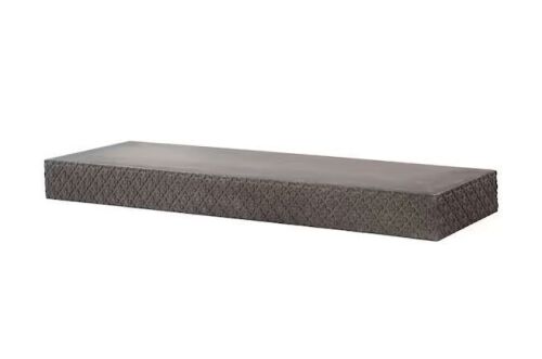American Artdecor Large Rustic Embossed Wood Decorative Floating Wall Mounted Shelf Black 36.25in. L x 3in. H x 8.6in. D