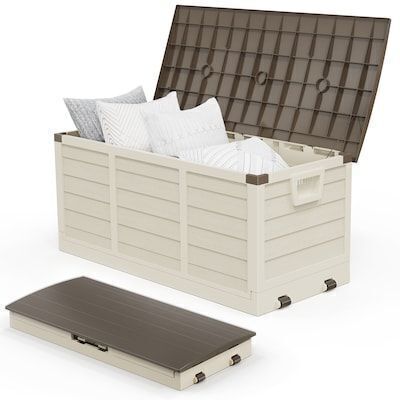VINGLI 75 Gallon Collapsible Outdoor Storage Box with Lid