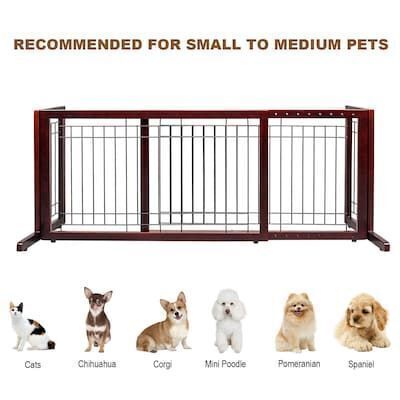VINGLI 71W x 11D x 21H Adjustable Free Standing Dog Gate