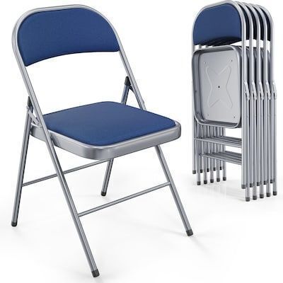 VINGLI 6 Pack Metal Folding Chair with Padded Seats