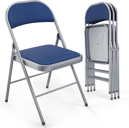VINGLI 4 Pack Folding Chairs with Padded Seats