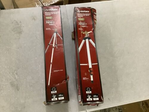 Lot of (2) Husky Metal Pulsating Sprinkler with Tripod