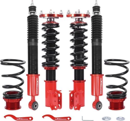 maXpeedingrods Coilovers for Ford Mustang 1994-2004 | 24 Levels Damper Adjustable Coilovers Suspension Kit Struts, Height Adjustable Lowering Kit, Red