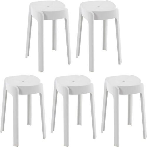 18 Inch Plastic Stack Stools, 5 Pack