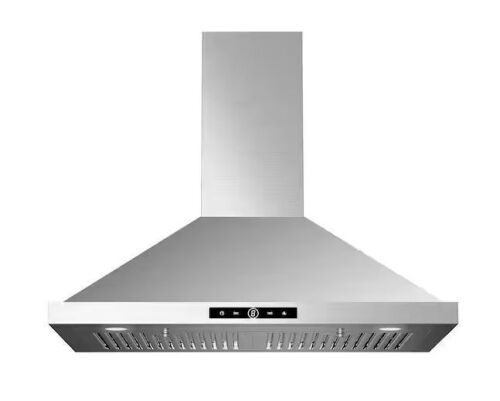 VIKIO 36 in. 560 CFM Ductless Convertible Wall Mount Range Hood in Stainless Steel with LED Lighting, Filter and Touch Contro