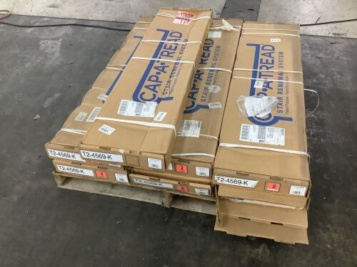 Pallet of Cap-A-Tread Auburn Scraped Oak Laminate Stair Tread Covers 47" x 12-1/8", 13 Pieces