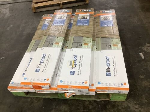 Pallet of (6) Cases Lifeproof Montrouge Oak 22 MIL x 9.06 in. W x 48.03 in. L Click Lock Waterproof Vinyl Plank Flooring (21.15 sq. ft. /Case)