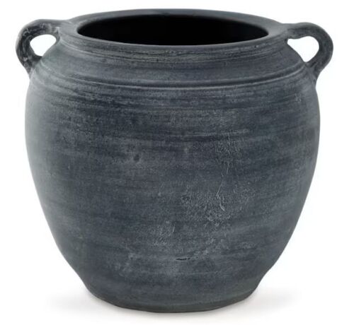 Signature DESIGN BY ASHLEY Meadie 9 in. Distressed Blue Terra Cotta Urn Vase